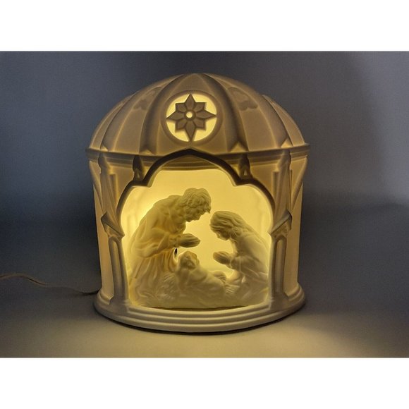Dept 56 White Silhoutte Lighted Nativity In original Sleeve with Lightcord Bulb - Picture 14 of 15